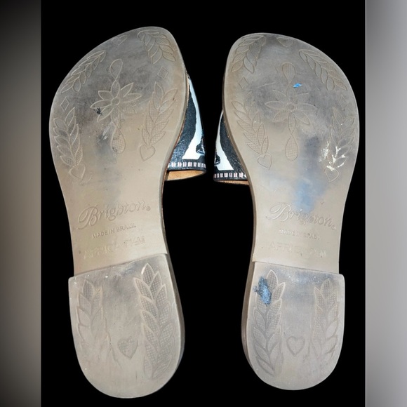 Brighton Africa Designer Beth Farrara Leather Flip Flop Sandals 7 1/2 - Picture 7 of 8